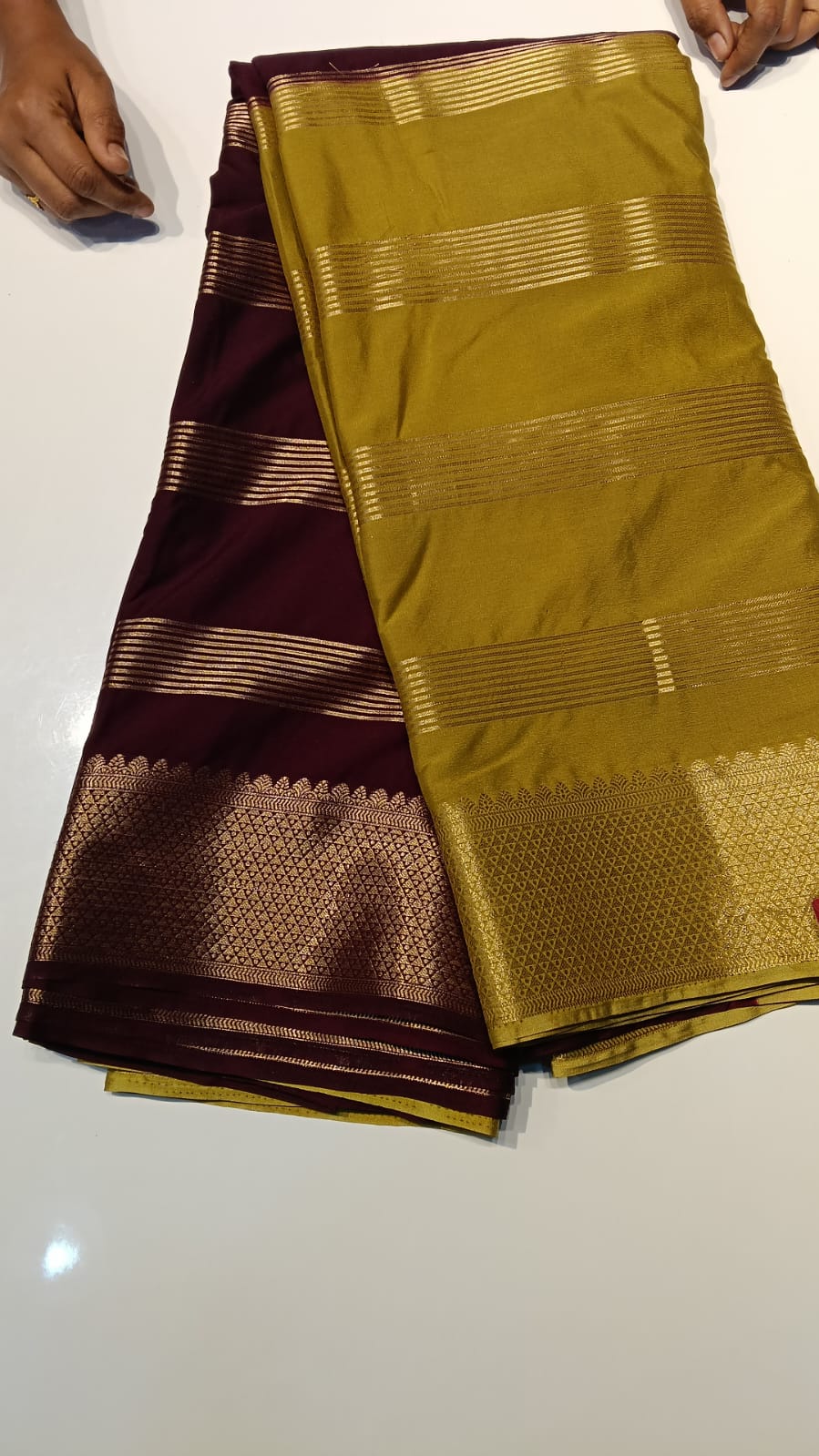 Raadhana KIC Crepe Saree with Zari Border - Image 3