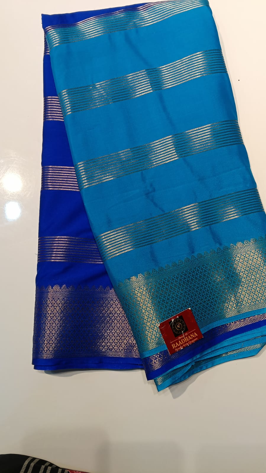 Raadhana KIC Crepe Saree with Zari Border - Image 6