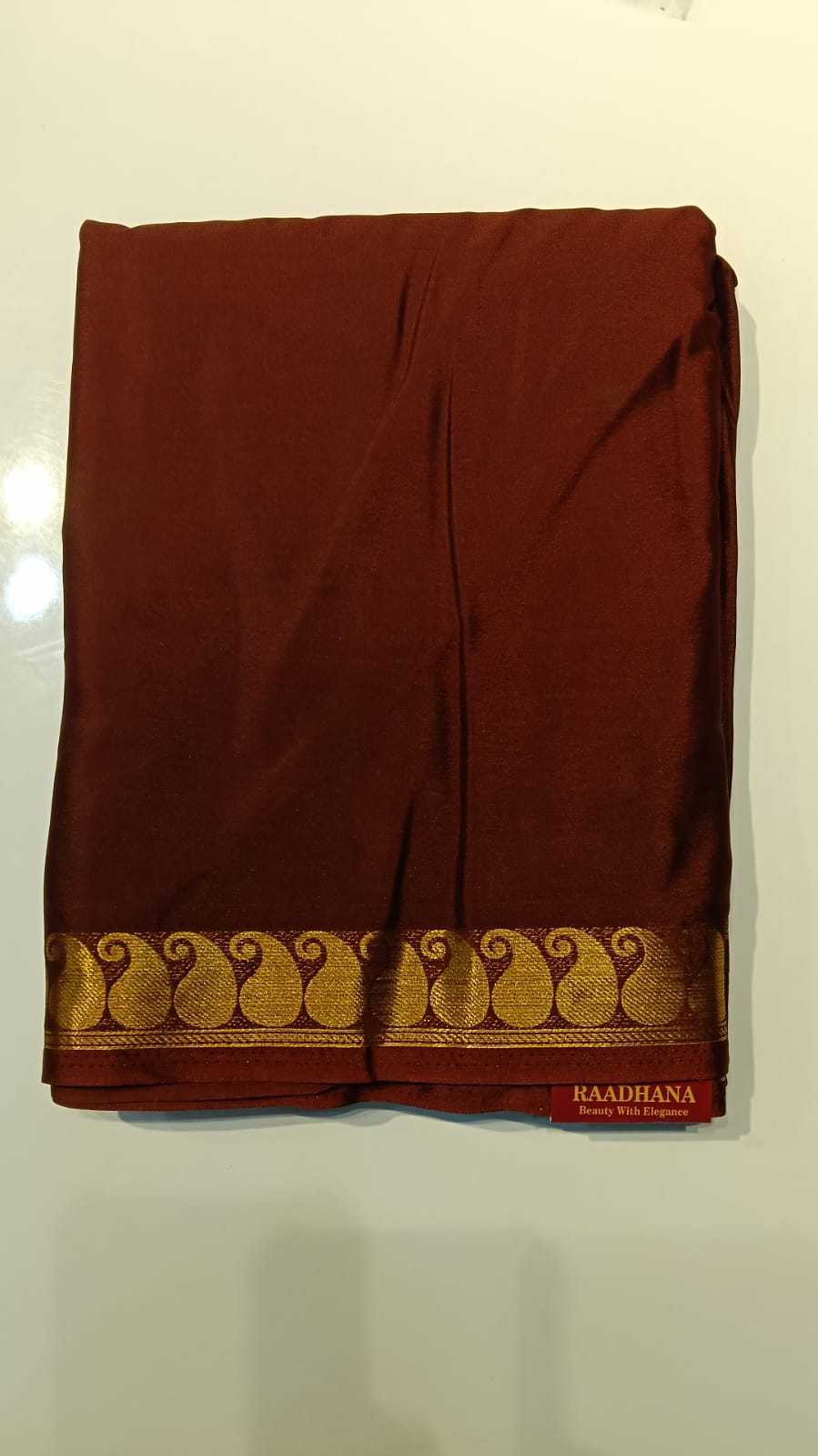 Raadhana Mango Border Crepe Silk Saree - Image 2