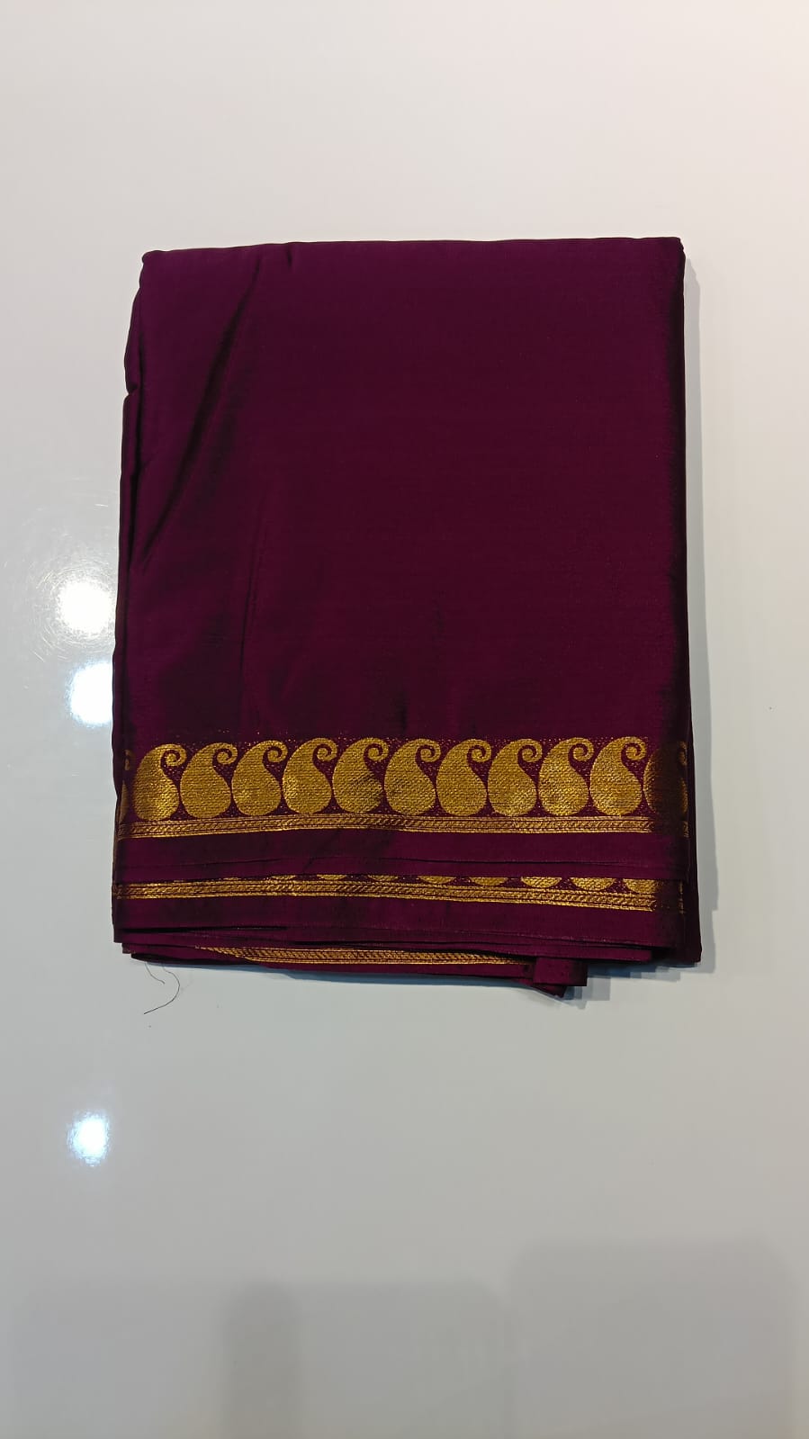 Raadhana Mango Border Crepe Silk Saree