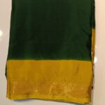 Raadhana Mango Border Dual Tone Crepe Saree