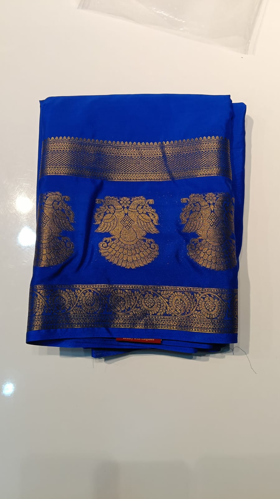 Raadhana Gandaberunda Temple Border Silk Saree - Image 3