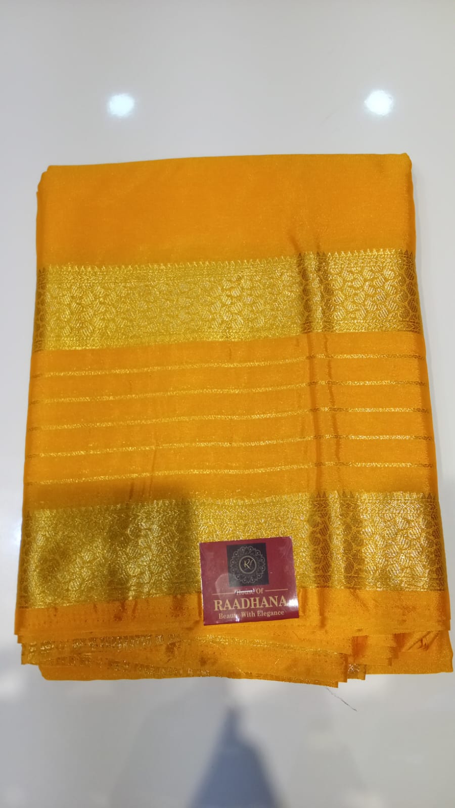 Raadhana Plain Crape Silk Saree - Image 5