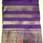 Raadhana Plain Crape Silk Saree - Stripes